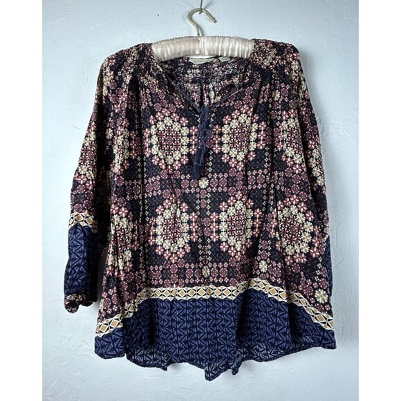 Anthropologie 11.1 Tylho Kay Top Womens Small Multicolor Floral Peasant Boho - Picture 1 of 9